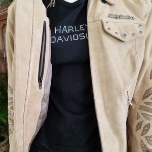 HARLEY DAVIDSON  Brushed Leather Motorcycle Jacket